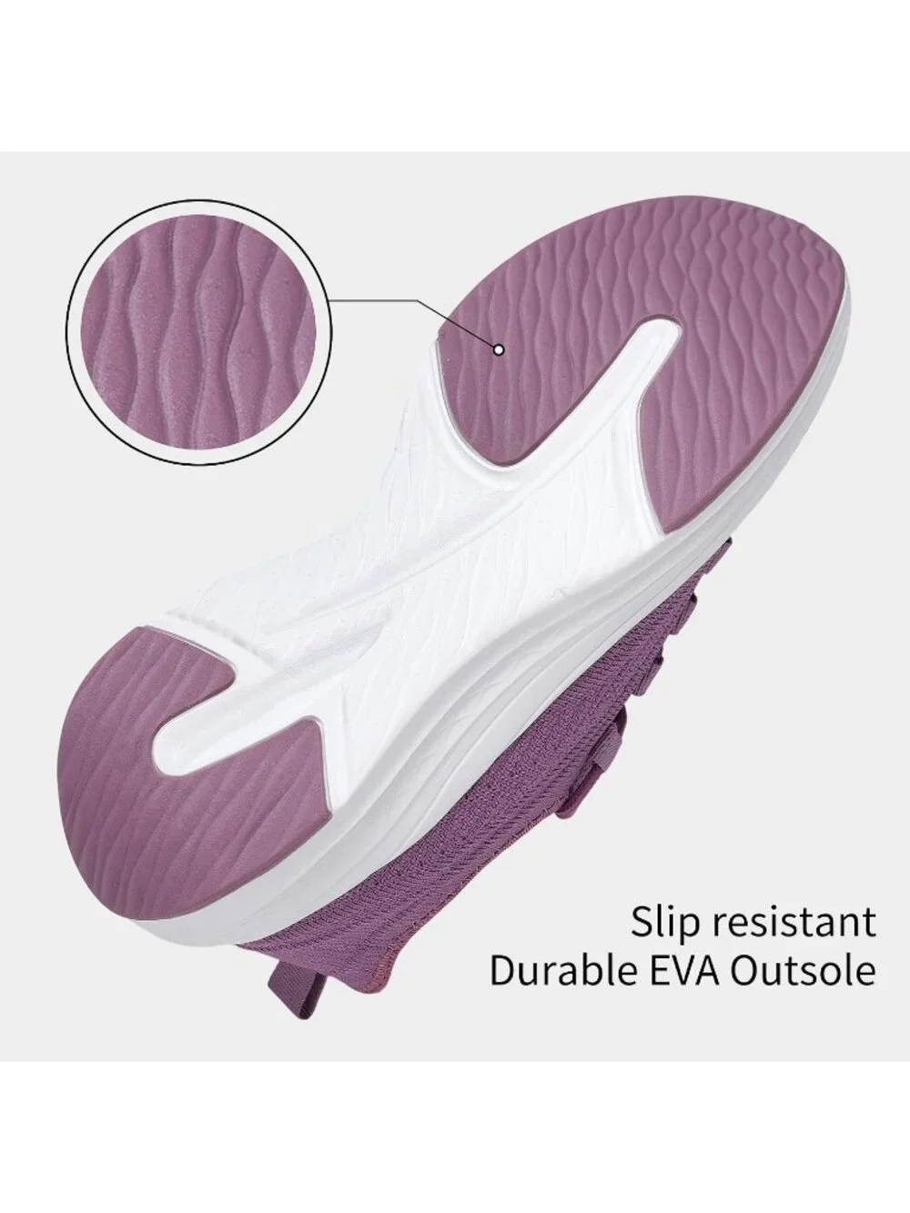 Women's Purple Breathable Lightweight Walking Non Slip Fashion Casual Sneaker - Picture 4 of 6